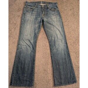 7 For All Manking Bootcut Blue Denim Jeans Made in USA Men's 32x32